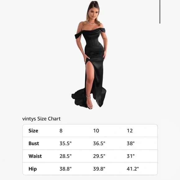 New Women's Off Shoulder Ruched Long Dress with Slit Formal Mermaid Prom Dress - Picture 6 of 8